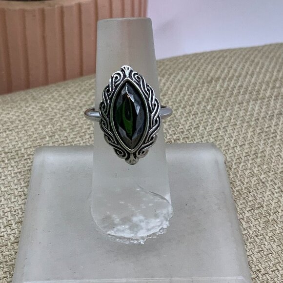 Avon Hematite Celtic Twist Knot Swirl Silver Tone Ring 6.5 - Picture 2 of 7